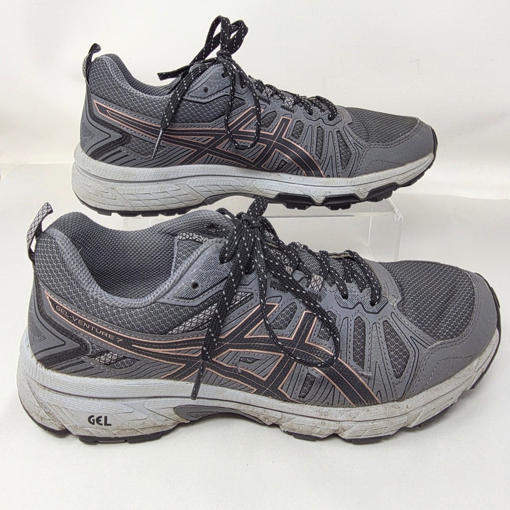 Asics Gel-Venture 7 Womens 9.5 Running Shoes Grey Rose Gold 1012A476 Good